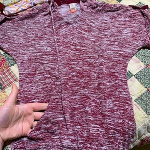 NOBO burgundy sweater shirt w/ hood